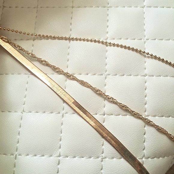 Layered Snake Chain Twist Rope Chic Gold Necklace - Picture 6 of 7